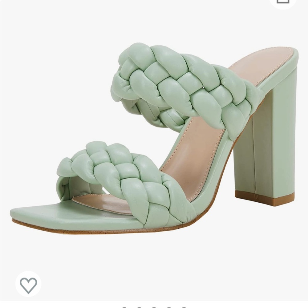 Green Braided Heels